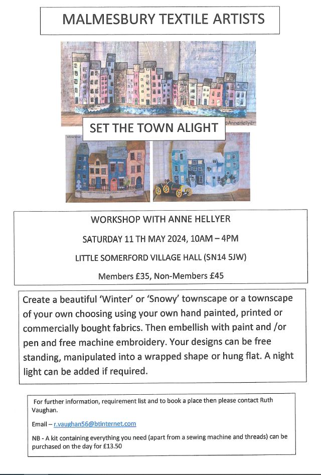 Malmesbury Textile Artists - Set the Town Alight - Workshop with Anne Hellyer